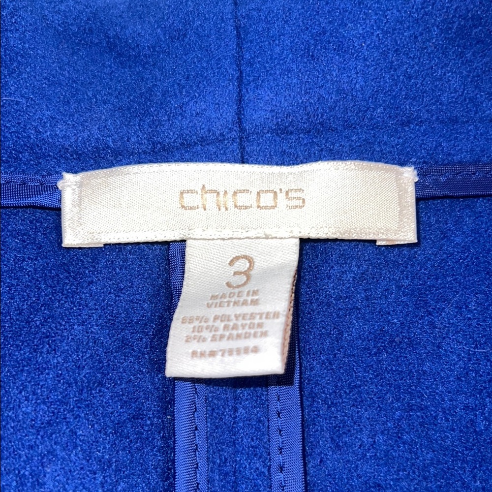 Chico's Royal Blue Open-Front Blazer Jacket - Picture 2 of 3